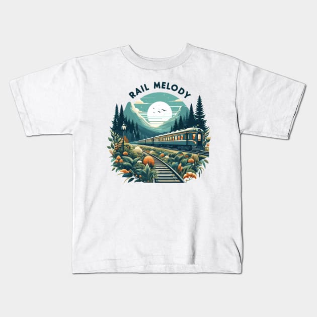 Train, Rail Melody Kids T-Shirt by Vehicles-Art